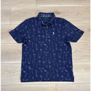 William Murray Mens Size Large Off The Rocks Martini Cocktail Golf Polo Shirt